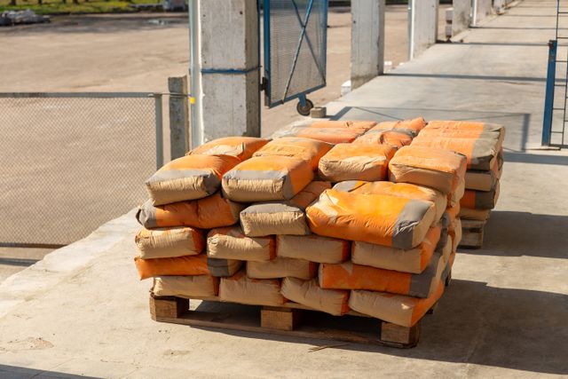 Cement stock in the store